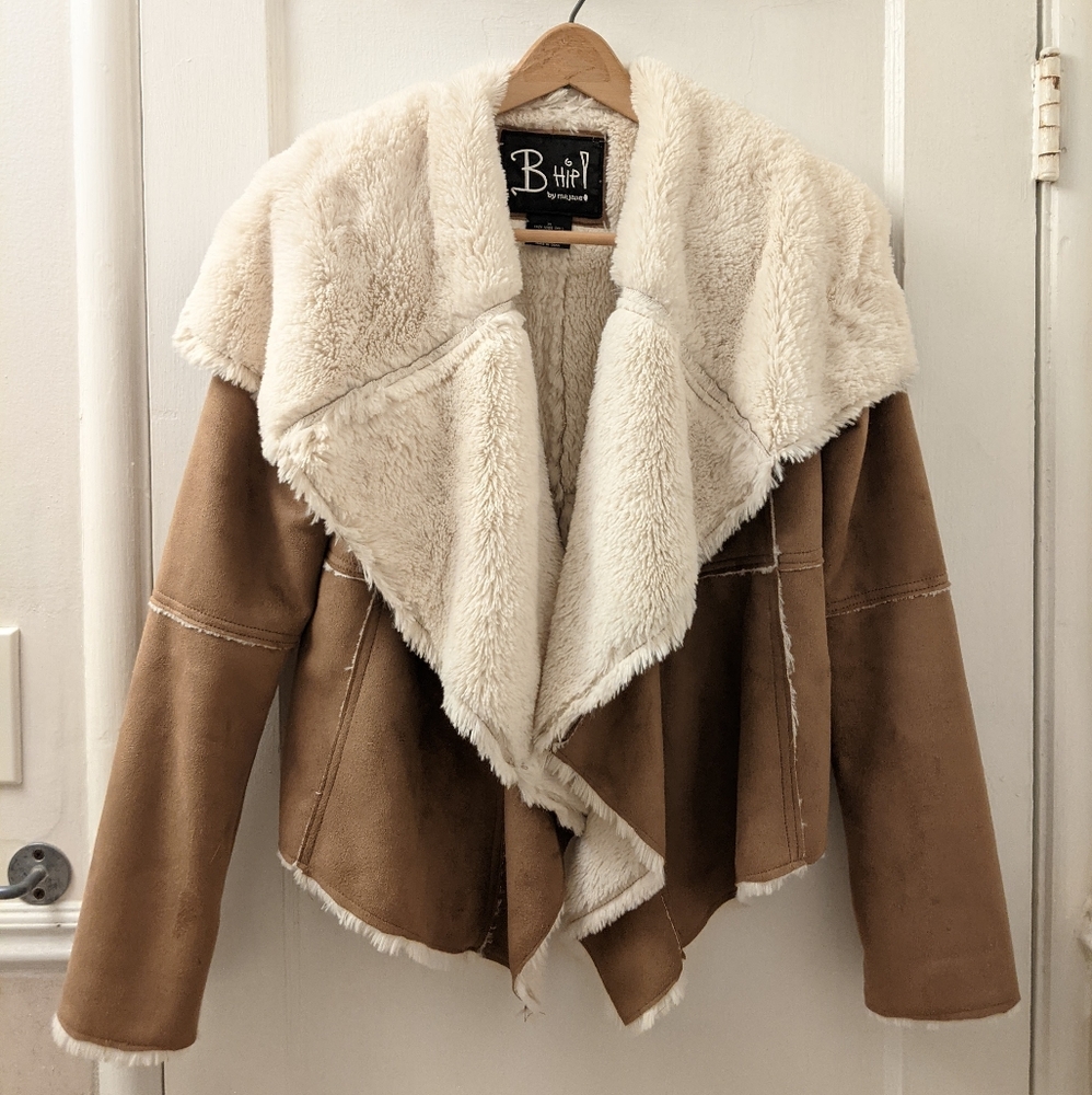 B Hip! By Me Jane faux suede & faux fur coat - size Xs